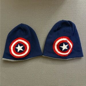 Kids Navy Star Shield Beanie Set